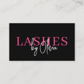Carte De Visite QR Code Lashes Technicien Hot Pink Noir (Devant)