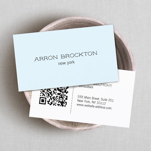 Carte De Visite QR Code Light Blue Modern Professional