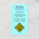 Carte De Visite (QR Code & Lightning) Service d'électricien modern (Dos)