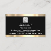 Carte De Visite QR CODE Logo Chef personnel Cuisine Restaurant (Dos)