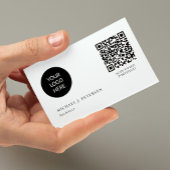 Carte De Visite QR CODE logo commercial moderne professionnel blan