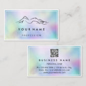 Carte De Visite QR CODE Logo Corps Sculpture Massage Bleu encadré (Devant / Derrière)