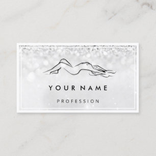 Carte De Visite QR CODE Logo Corps Sculpture Massage Soins Argent