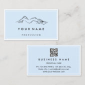 Carte De Visite QR CODE Logo Corps Sculpture Massage Soins Bleu (Devant / Derrière)