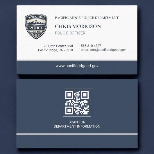 Carte de visite QR Code Logo du service de police