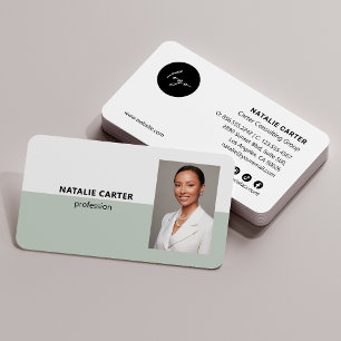 Carte De Visite QR CODE Logo Portrait photo professionnel SAGE