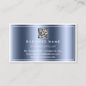 Carte De Visite QR CODE Logo Restaurant Cuisine Diet Chef Bleu (Dos)