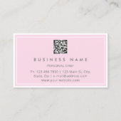 Carte De Visite QR CODE Logo Restaurant Cuisine Diet Chef Rose (Dos)