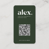 Carte de visite QR Code Logo Vert Foncé Moderne (Devant)