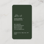 Carte de visite QR Code Logo Vert Foncé Moderne (Dos)