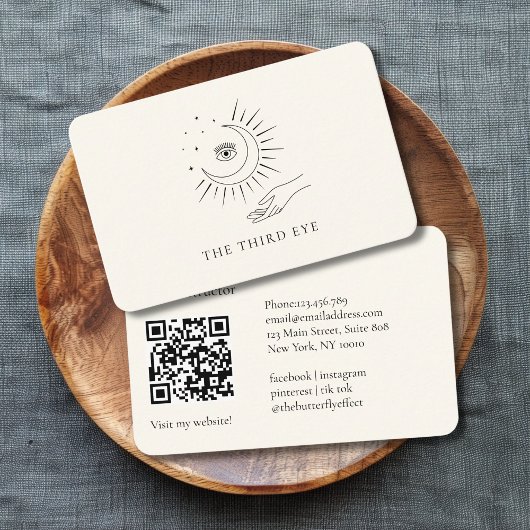 Carte De Visite QR Code - Lune Oeil Yoga Reiki Wellness