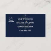 Carte de visite QR Code Lune Or Céleste Navy (Devant)