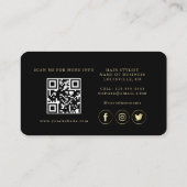 Carte De Visite QR Code Luxe Gold Black Professional (Dos)