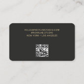 Carte de visite QR Code Luxe Moderne à cravate noi (Dos)