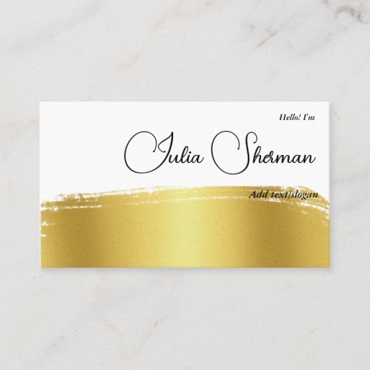 Carte De Visite QR Code Luxe Monogramme Or noir Script Minimal (Devant)