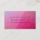 Carte de visite QR Code Magenta Géométrique (Dos)
