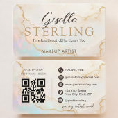 Carte De Visite QR Code Makeup Artist Opal Stone