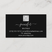 Carte De Visite QR Code maquillage Artiste Gold Confetti Rose Noir (Dos)