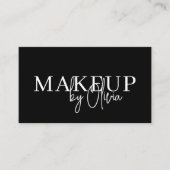 Carte De Visite QR Code maquillage Artiste noir blanc médias socia (Devant)