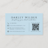 Carte De Visite QR Code Maquilleuse Bleu (Dos)