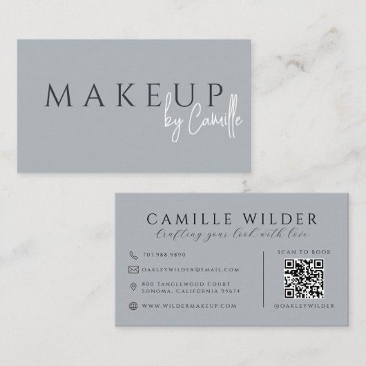 Carte De Visite QR Code Maquilleuse Neutre (Devant / Derrière)