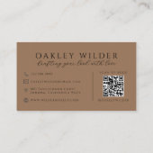Carte De Visite QR Code Maquilleuse Terre Cuite Foncé (Dos)