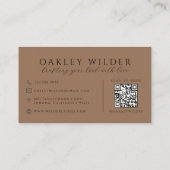 Carte De Visite QR Code Maquilleuse Terre Cuite Foncé (Dos)