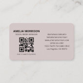 Carte de visite QR Code Mauve Rose (Devant)