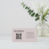 Carte de visite QR Code Mauve Rose (Debout devant)