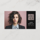 Carte de visite QR code médias sociaux pour coiffe (Devant)