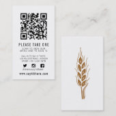 Carte De Visite Qr code menu balayage noir blanc simple (Devant / Derrière)