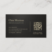 Carte de visite QR Code métallisé noir et or pour (Dos)