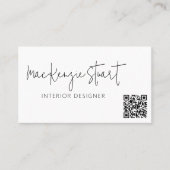 Carte De Visite QR Code Minimal Médias sociaux Moderne Professionn (Devant)