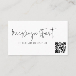 Carte De Visite QR Code Minimal Médias sociaux Moderne Professionn