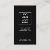 Carte De Visite QR Code Minimalist Black Custom Logo Networking (Dos)