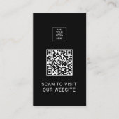 Carte De Visite QR Code Minimalist Black Custom Logo Networking (Devant)