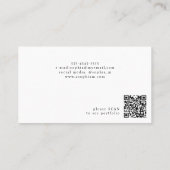 Carte De Visite QR code minimalist elegant name script blush (Dos)