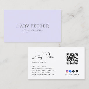 Carte de visite QR Code minimaliste élégante moder