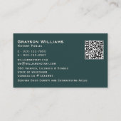Carte De Visite QR Code Mobile Notary Business Card (Dos)