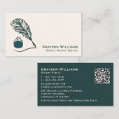 Carte De Visite QR Code Mobile Notary Business Card (Devant / Derrière)