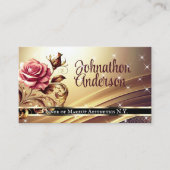 Carte De Visite QR Code Modèle Deluxe Gold Rose Luxe Chic Glam (Devant)