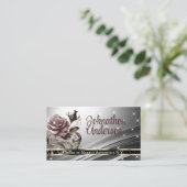 Carte De Visite QR Code Modèle Deluxe Silver Rose Luxe Chic (Debout devant)