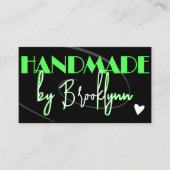 Carte De Visite QR Code Modèle Design Vert Coeur artisanal (Devant)