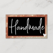 Carte De Visite QR Code Modèle élégant Gold Brown Frame Heart (Devant)