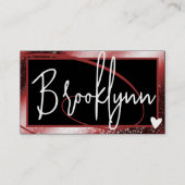 Carte De Visite QR Code Modèle élégant Red Burgundy Frame Heart (Devant)