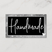 Carte De Visite QR Code Modèle élégant Silver Grey Cadre Coeur (Devant)