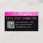 Carte De Visite QR Code Modèle Luxe Hot rose Girly Neon brillant (Dos)