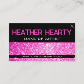 Carte De Visite QR Code Modèle Luxe Hot rose Girly Neon brillant (Devant)