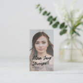 Carte De Visite QR CODE modèle professionnel moderne photo (Debout devant)