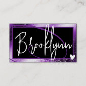 Carte De Visite QR Code Modèle Style Purple Ombre Frame Heart (Devant)